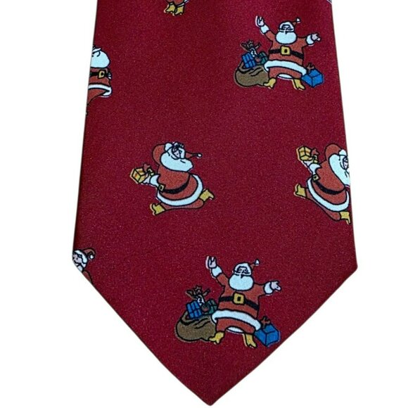 VTG Santa Claus Neck Tie G Rinoldi Christmas Tie Whimsical Novelty Holiday Party - Picture 2 of 5